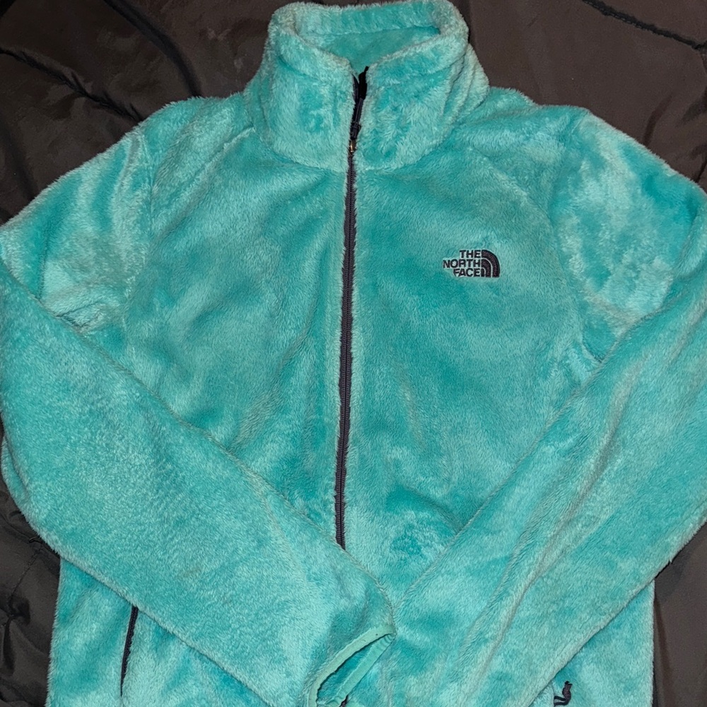 The North Face Women's Turquoise fleece‎  Jacket women’s size 8. EUC